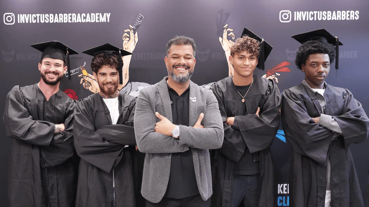 Trained barber graduates from Invictus Institute of Barbering hiring event in Coconut Creek Florida